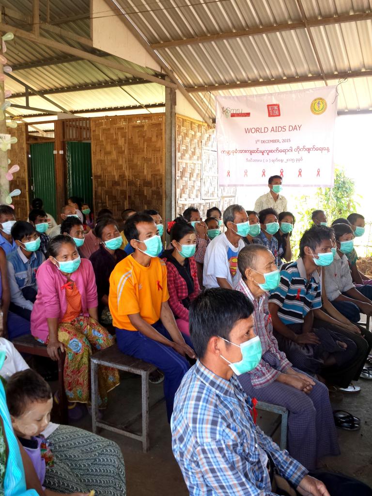 TB Patients gathering (with masks) in occasion of World`s AIDS day 2015